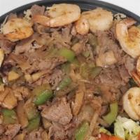 Steak & Shrimp Rice Bowl · steak&shrimp rice bowl
