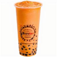  Thai Tea Ice Blended With Pearl · Pearly ice cold drink the main ingredient is thai tea powder added with a creamy taste and a...