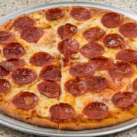 Beef Pepperoni Pizza · All-natural mozzarella, tomato sauce and beef pepperoni.