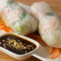 Summer Rolls · Lettuce, cucumber,carrot, vermicelli noodles, basil chives wrapped in rice papper with a swe...