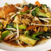 Pad See Ew · Stir-fried thick rice noodles with broccoli, egg, carrots  with a sweet soy sauce.