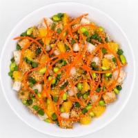 Teriyaki Chicken Bowl - Small · Edamame, carrot, jicama, orange, sesame seed