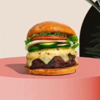 Jalapeno Abduction Burger · American beef patty cooked medium rare and topped with melted pepper jack cheese, jalapenos,...