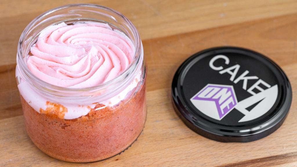 Strawberry · Made from freshly harvested strawberry's and topped with a strawberry infused butter cream frosting. Every bite reveals it's natural ingredients and robust flavor. Better order at least 2 of these because they wont last long.  *Our Strawberry Cake is featured in our 10oz size.