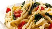 Turano Pasta · Fresh mozzarella, spinach, tomatoes in a garlic, and oil sauce.
