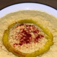 Hummus · Delicious chickpea dip. (gluten free/vegan/vegetarian)