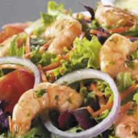 Greek Shrimp Salad · Great Greek salad with skillfully sautéed shrimp.