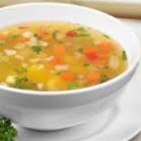 Veg Soup · Pieces of vegetables in a fragrant soup with fresh herbs and spices