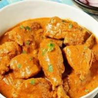 Chicken Dhaniya Soup · Pieces of boneless chicken in a fragrant soup with fresh herbs and spices