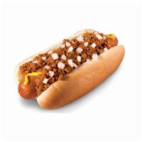 Jumbo Chili Dog · A jumbo hot dog served with mustard, chili and onions unless changes are requested.