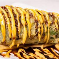 Jalapeno Firecracker · Fresh jalapeño stuffed with crab, cream cheese, tempura fried and drizzled with spicy mayo a...