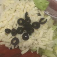 Dinner Salad  (For One) · Lettuce, Tomatoes, Black Olives & Mozzarella Cheese served with house dressing (Creamy Itali...