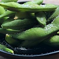 Edamame · Salted soybean pods.
