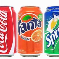 Canned Soda · Choice of sprite, orange soda, diet coke, Coca-Cola, or Dr. pepper.