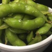 Edamame · Boiled fresh green soybeans, lightly seasoned with sea salt.