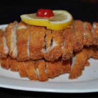Lemon Chicken · Tender chicken breast lightly breaded and fried to perfection, side with chef's special lemo...