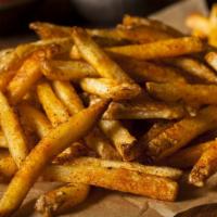 Seasoned Crispy Fries · Classic crispy hand-cut potatoes, fried to perfection.