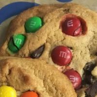 Loaded Chocolate Chip M&Ms · Our store baked cookie, loaded with assorted M&M pieces