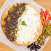 Cheese Zaatar · Half Akkawi cheese and half zaatar