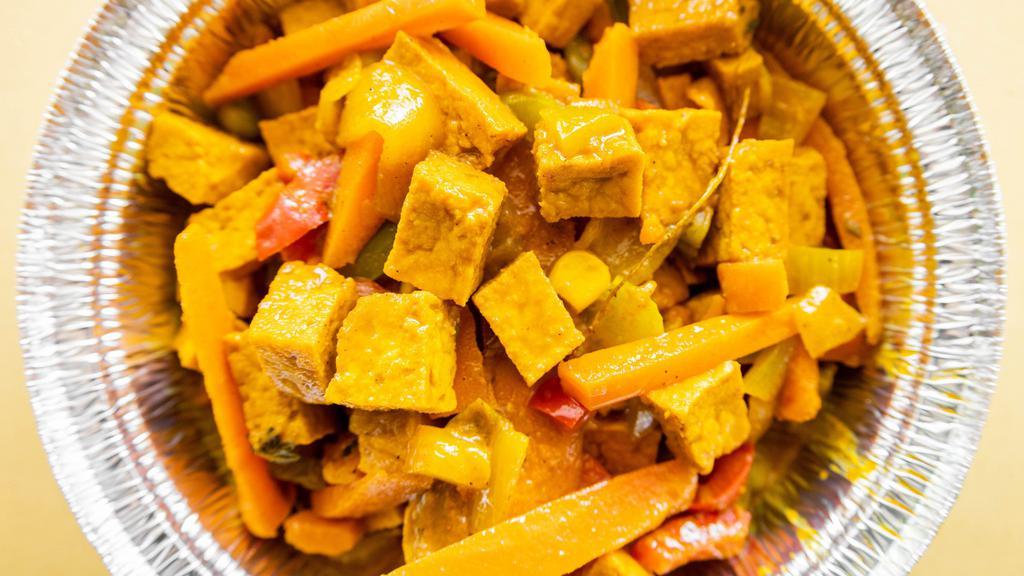 Curried Tofu · serve with rice and peas or white rice and steam cabbage