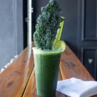 Green Latifah Juice · Lime, spinach, cucumber, kale, celery and ginger.