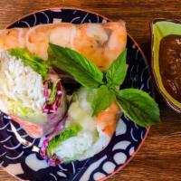 Shrimp Garden Roll · Rice vermicelli noodle with shrimp wrapped in rice paper served with peanut sauce.