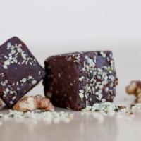 Pot Brownies · Walnut, hemp seed, cacao powder, dates, vanilla, sea salt