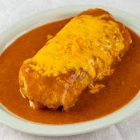 Jalisco Burrito · Your choice of meat, Lettuce, tomato, and sour cream covered with chile gravy and cheese.