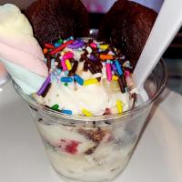Ice Cream Cup · PICK 3 flavors OF ICE CREAM 
 Add two toppings 
MEDIUM SIZE 
Cookies and cream 
Mango
Chocol...
