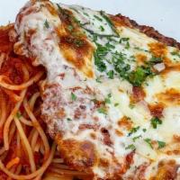Chicken Parmigiana · spaghetti marinara