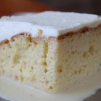 Tres Leches Cake · Traditional Mexican sponge cake.