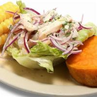 Ceviche De Pescado · Consuming raw or undercooked meats, poultry, seafood, shellfish, or egg may increase your ri...