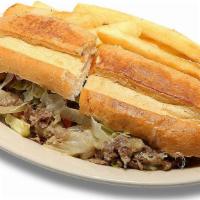 Steak & Cheese Sandwich · Always served with french fries.