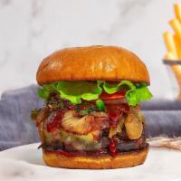 She'S Having A Bbq · Plant-based impossible patty grilled and topped with vegan cheese, barbecue sauce, carameliz...