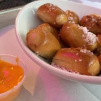 Pretzel Bites · Served with house-made spicy jalapeno cheese sauce and spicy ranch.