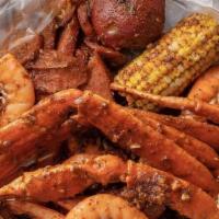 Combo B  · Half lb shrimp (no head), half lb snow crab leg, half lb sausage.（include 1corn.2potato.）