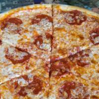 Pepperoni Pie · Hormel pepperoni over mozzarella cheese and your choice of original or Spicy sauce all on to...