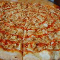Buffalo Chicken Pie · Our Buffalo Chicken Pizza comes with shredded chicken and buffalo sauce. Sure to satisfy, an...