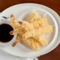 Shrimp Tempura (5) · Deep fried crispy shrimp.