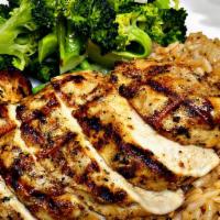 Grilled Chicken · Served with Broccoli and One Side of Choice.