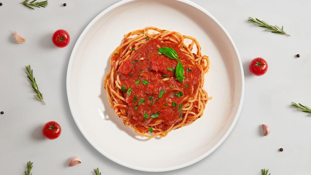 Marry The Marinara Pasta · Fresh spaghetti served with a red sauce and your choice of toppings.
