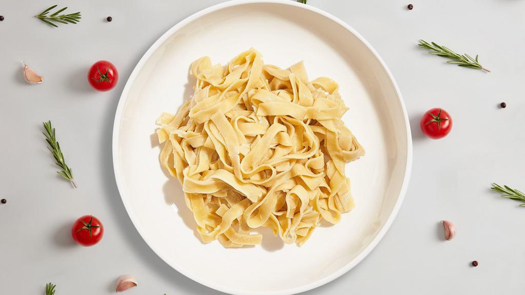 Fettuccine Mastermind · Fresh fettuccine cooked with your choice of sauce and toppings.