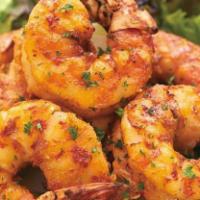 Shrimp Tandoori · Marinated overnight shrimp and barbequed. Served with naan and a side of vegetable.