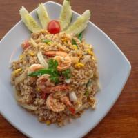 Fried Rice · Fried rice with egg, tomato, onion and scallion.