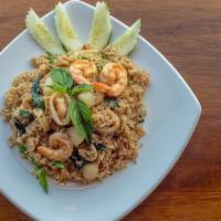 Basil Fried Rice · Spicy fried rice with chili, garlic, jalapeno and basil.