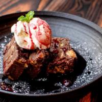 Chocolate Cherry Bread Pudding · Award-Winning. cherrywood smoked / semi-sweet chocolate / port-soaked dried cherries / vanil...