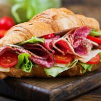The Bianco D'Oro Salami Sandwich · Exquisite salami sandwich with customer's choice of bread, cheese and toppings.