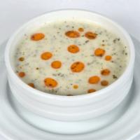 Yayla Soup · Yoghurt soup cooked with rice and mint.