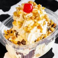 Hot Fudge Sundae · Your choice of our super premium ice cream with hot fudge, nuts and topped with whipped crea...