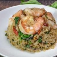Basil Fried Rice · Spicy.  Stir-fried jasmine rice with spicy chili basil sauce and onions,  bell peppers and b...
